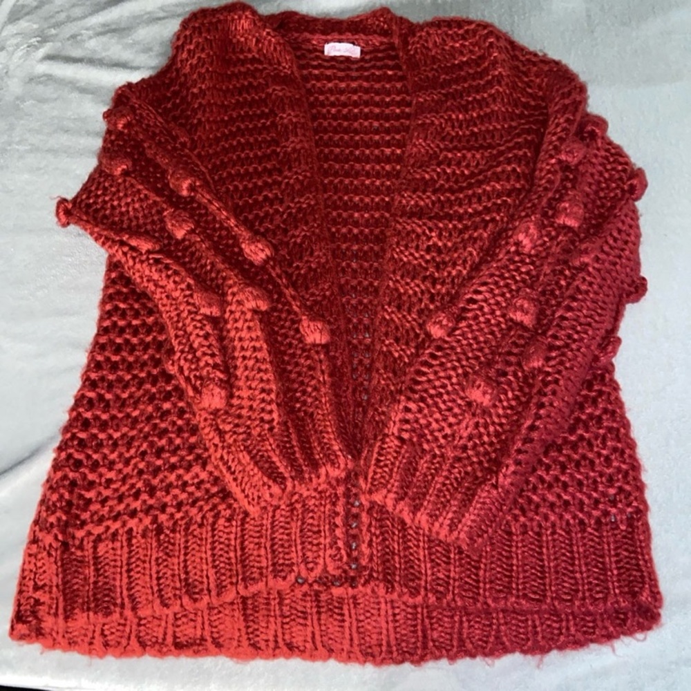 Pink Lily Red Chunky Cardgian